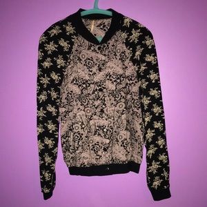 Free People Floral Bomber Jacket